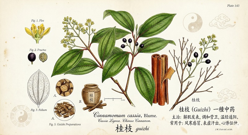 Guizhi (Cinnamon Twig) — classical plate