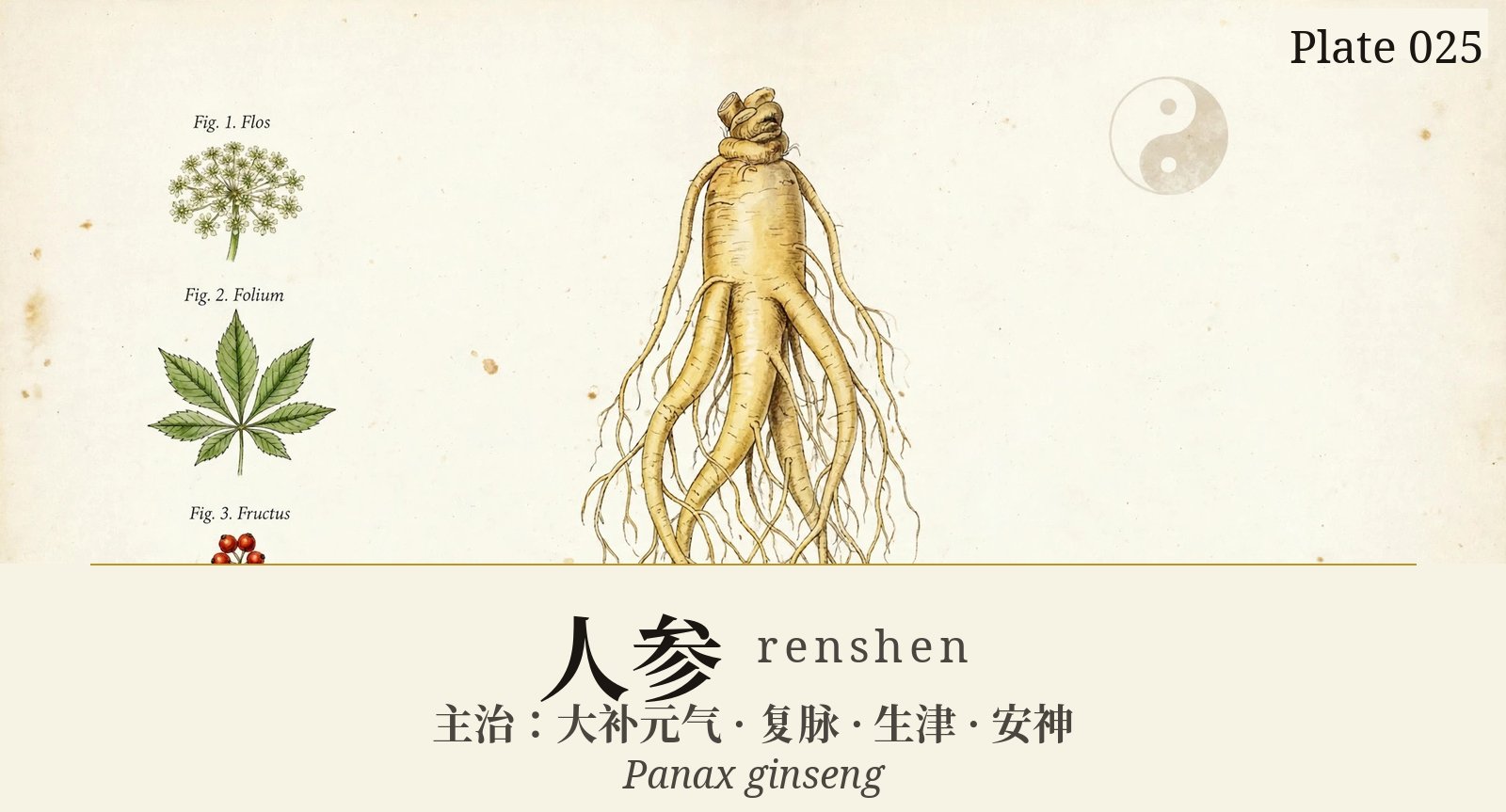 Renshen (Ginseng Root) — classical plate