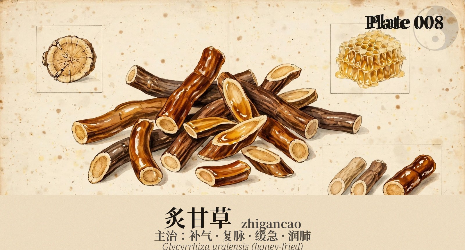 Zhigancao (Honey-fried Licorice) — classical plate